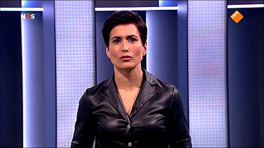 Annechien Steenhuizen in leather blouse