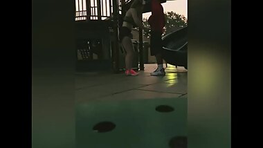 Sexy tatted teen sucks dick at the park *Risky*