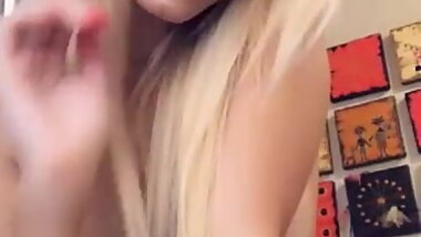 Blonde teen is ready for some down time