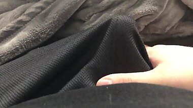 Teen jerks off and cums in shorts