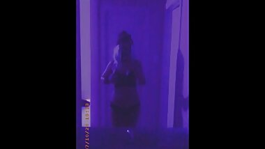 amateur teen goth plays with her petite self in mirror with lil peep playing