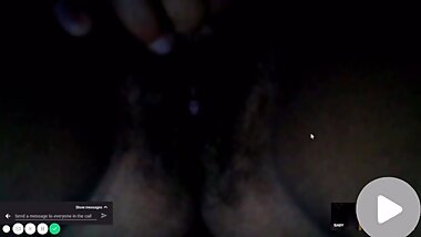 Dominican plays with her big tits then plays with her hairy pussy