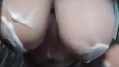 Indonesian maid showering