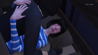 [The Sims 4] hot asian teen fucked by burglar