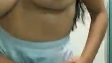 Busty teen showing off