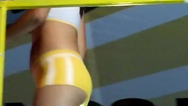 hostesses in shorts marking vajina