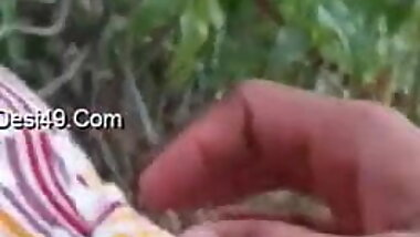 Village girl enjoying outdoor