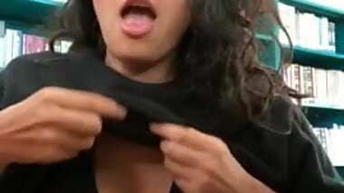 Flashing tits in College Library
