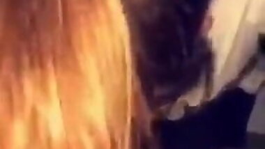 Hot brunette sucking BBC in bedroom