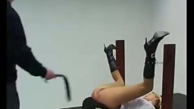 Beautiful blonde teen bondage pussy spanking