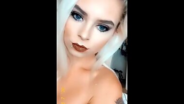 Tiny tease from a petite hot blonde