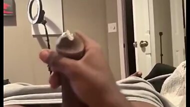 hung 19yo strokes his meat and cums