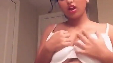 Cute Nri Girl Showing Her Big Boobs
