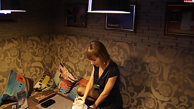 Public fuck in pizzeria