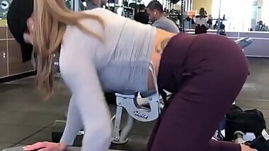 Hot Blonde At Gym 2