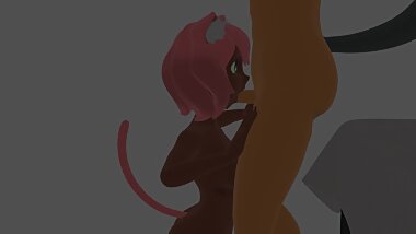 Ebony Neko Deepthroats Cock