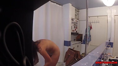 Hot Body Brunette In Bathroom Dressing Room Spy Cam