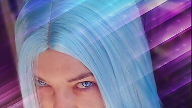 long BLUE haired WIG, red PLUG french TEEN anal