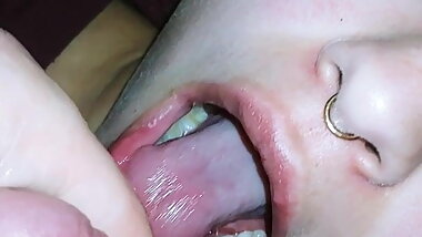 Cute teen swallows huge load