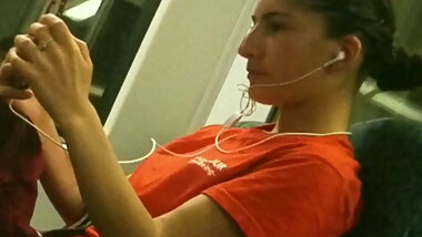 Sweet Young Girl with small jumping Tits