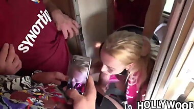 Football Fans fuck the wife of one of them after match