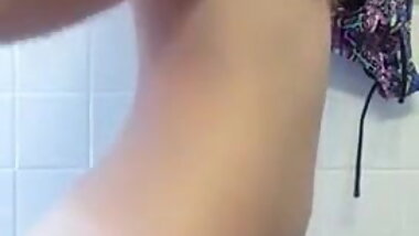 Another sexy blonde college student showing us her body