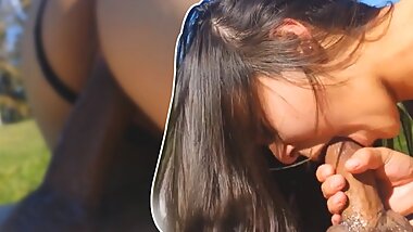 Teen Deepthroats And Gets Fucked Hard Outside