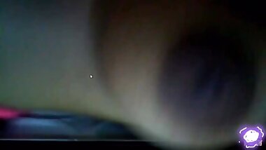 Dominican girl plays with her big tits