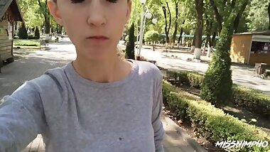 PRANK: She kisses a stranger with cum in her mouth