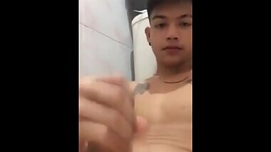Handsome asian boy handjob for his girlfriend