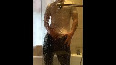 Wanking in the shower