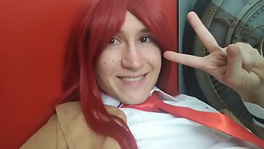 Crossdress cosplay Korisu pantyhose tease