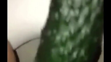 Chinese XiaoShimin masturbate with cucumber